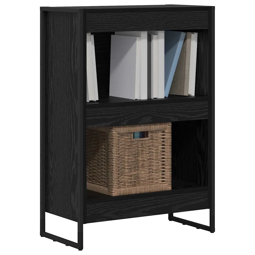 Armadio per Libri Rovere Nero 60 x 30 x 86,5 cm