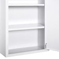 kleankin Armadietto Medicinali a 3 Livelli in Acciaio con 2 Chiavi e Montaggio a Parete, 40x18x60 cm, Bianco