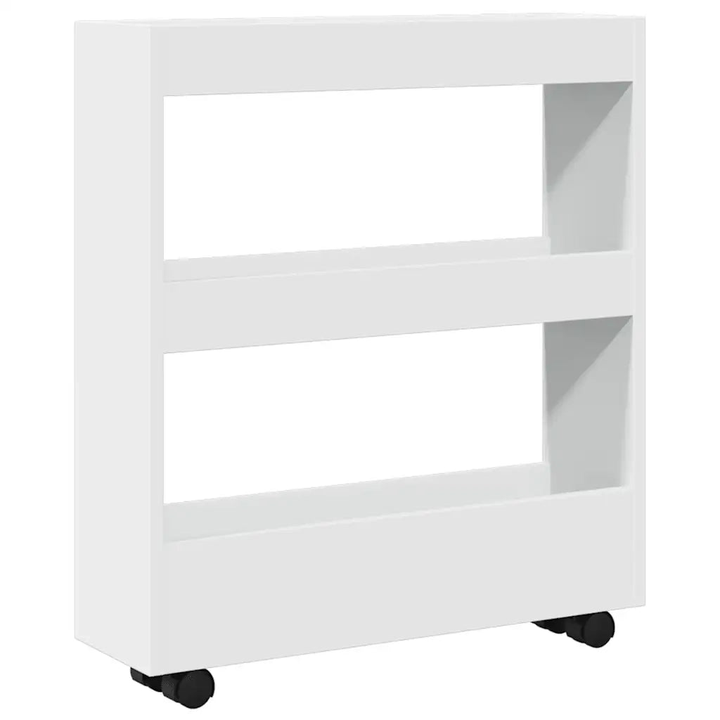 Carrello portaoggetti stretto a 3 ripiani bianco in legno ingegnerizzato 855241