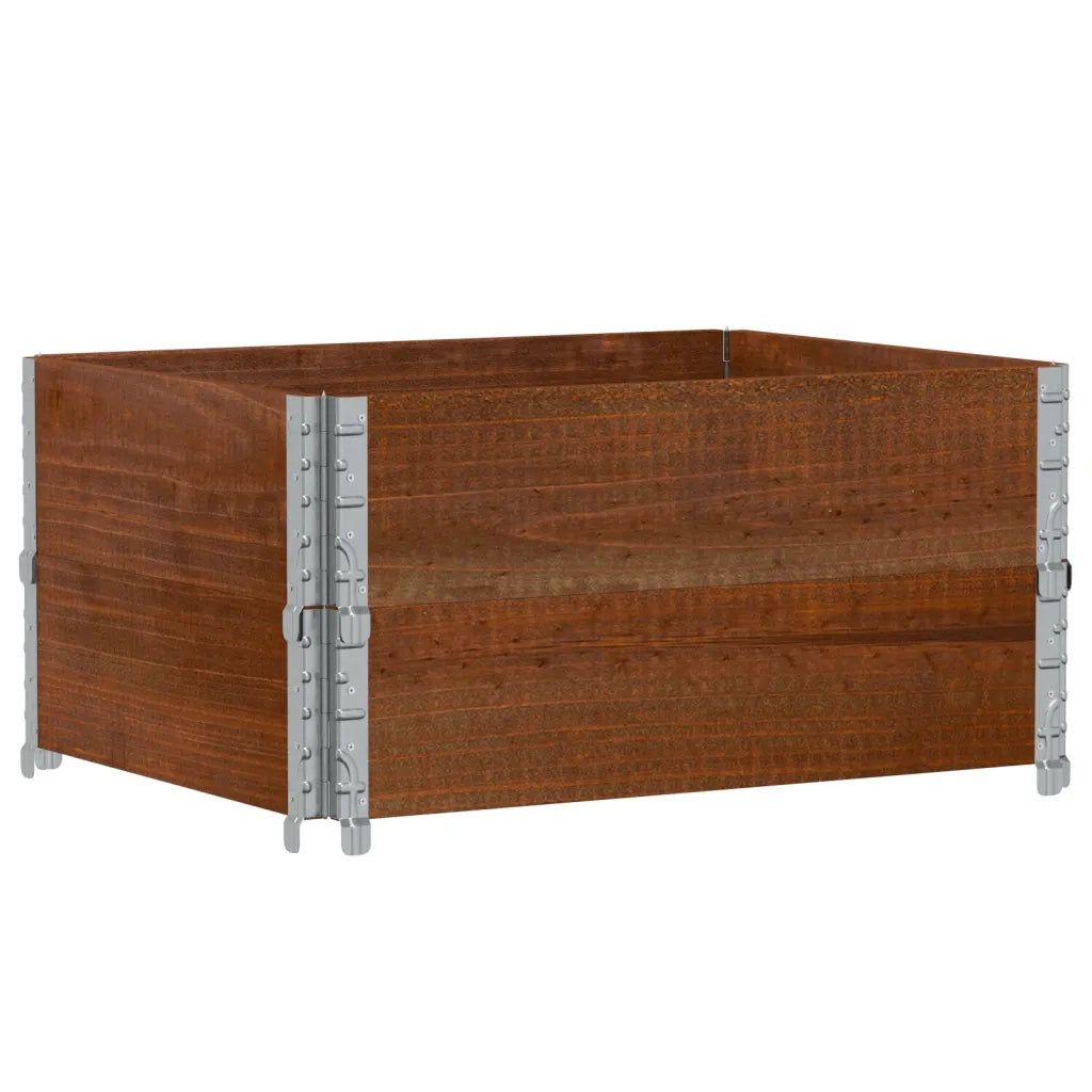 Fioriera da Giardino-Vaso da Esterno-Contenitore per Piante Marrone 80x60 cm Legno Massello di Pino