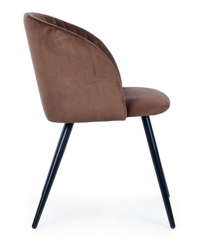 Set 2 Sedie 53x57x81,5 cm in Poliestere Effetto Velluto Ruggine
