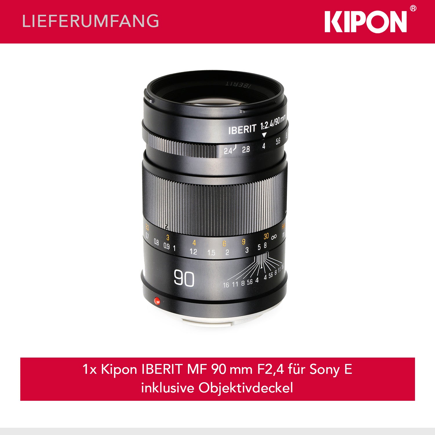 Kipon 90 mm / F2,4 per Iberit su Sony E