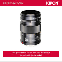 Kipon 90 mm / F2,4 per Iberit su Sony E