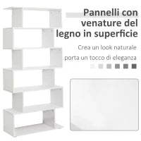 Libreria di Design Mobili Ufficio Scaffale in Legno 80x24x191cm Bianco