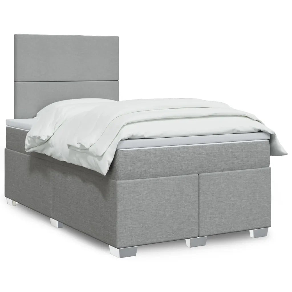 Giroletto a Molle con Materasso Grigio Chiaro 120x190cm Tessuto 3290420