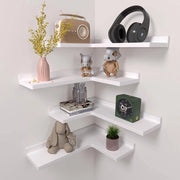 Set di 4 Angoli Mobili in Legno di Faggio per Decorazione di Pareti e Archiviazione