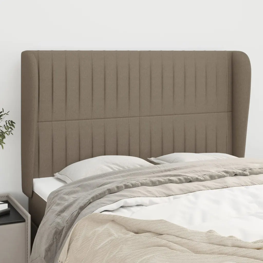 Testiera | Testata ad Orecchio Tortora 147 x 23 x 118/128 cm in Tessuto