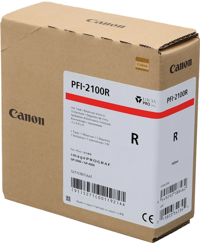 Canon PFI-2100 R cartuccia d'inchiostro 1 pz Originale Rosso