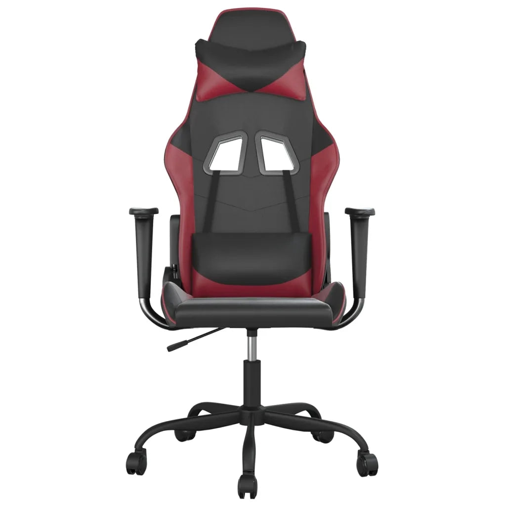 vidaXL Sedia Gaming Nero e Rosso Vino in Similpelle