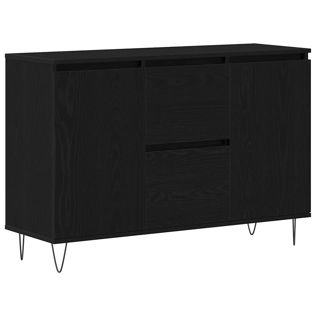 Credenza Rovere Nero 101,5 x 35 x 70 cm Legno multistrato 862934