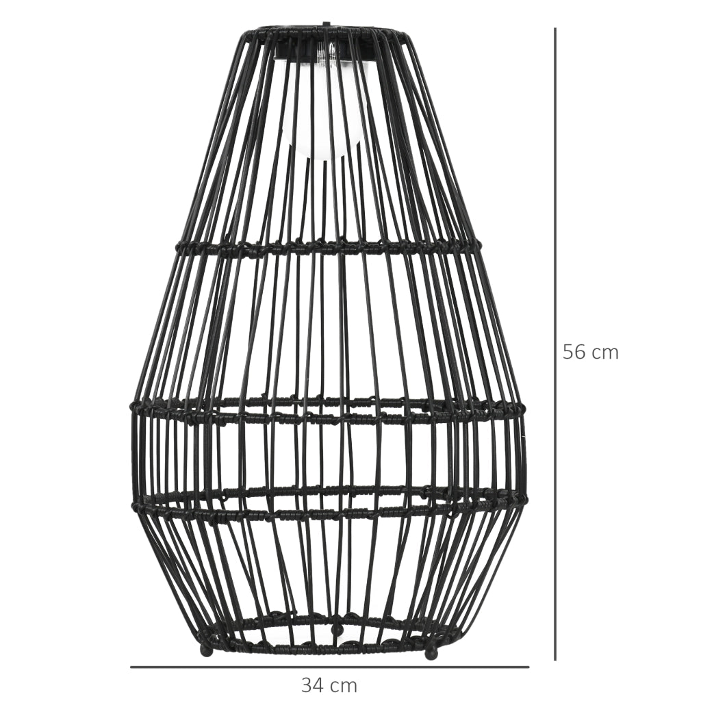 Lampada solare da giardino ¨C zephmum ¨C effetto rattan 34x34x56 cm
