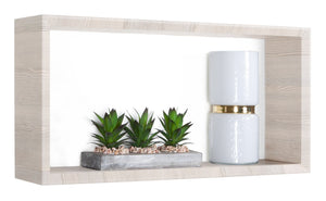 Mensola Cubo da Parete 70x35x15,5 cm in Fibra di Legno Artù Rovere Grigio