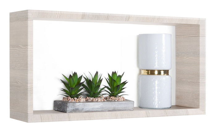 Mensola Cubo da Parete 70x35x15,5 cm in Fibra di Legno Artù Rovere Grigio