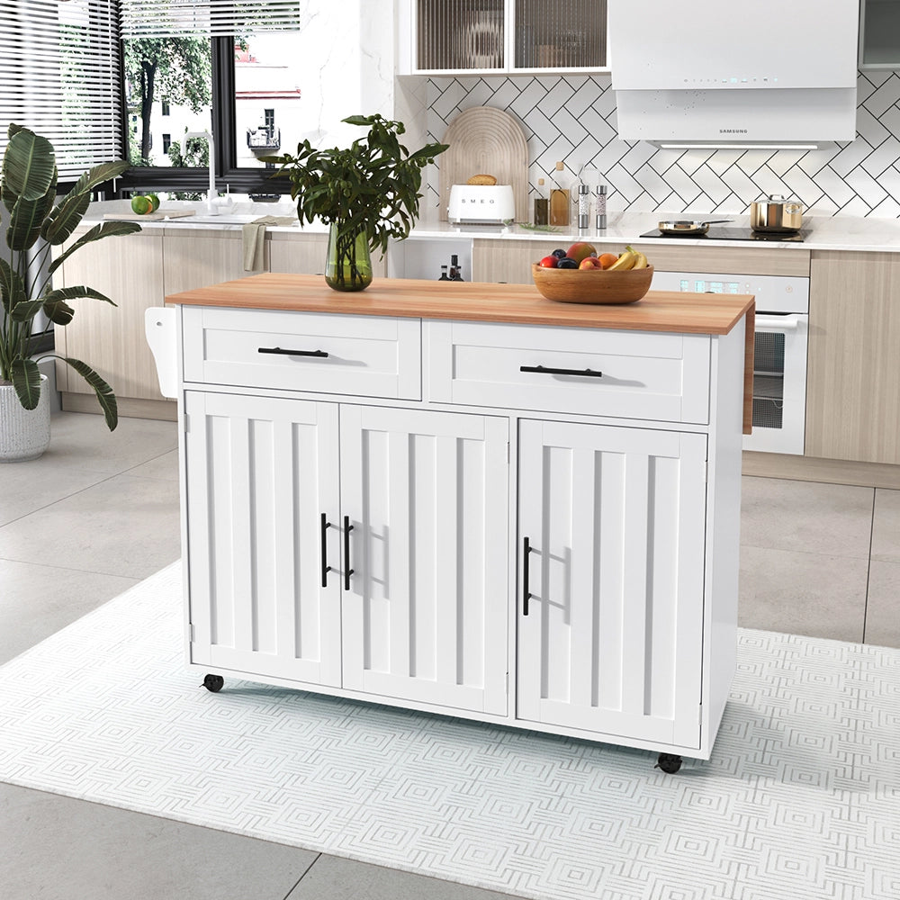 Buffet con piano ribaltabile - Xylo - 129x46x91cm bianco 2 cassetti
