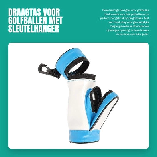 Supporto per Palline da Golf con Grande Capacità - Borsa da Golf - Clip per Chiavi - Riemclip Multifunzionale - Supporto per Palline da Golf in PU - Tasca per Palline da Golf