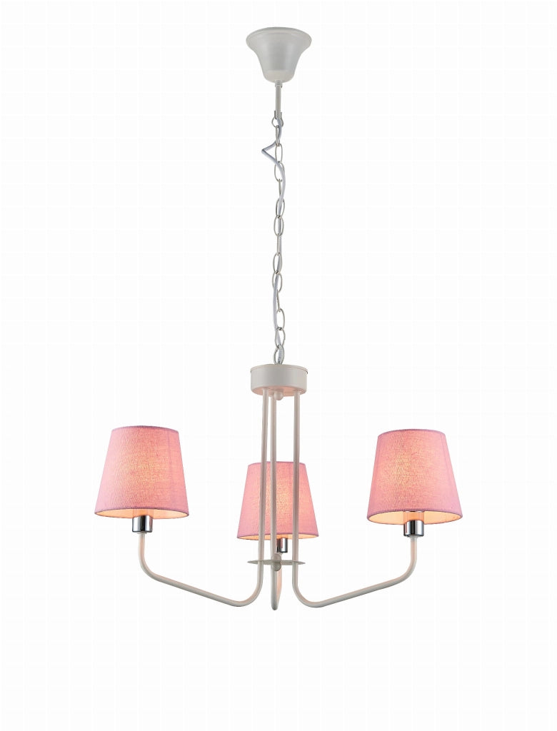 Lampadario Candellux York 3xE14 dimmerabile rosa Ø58cm