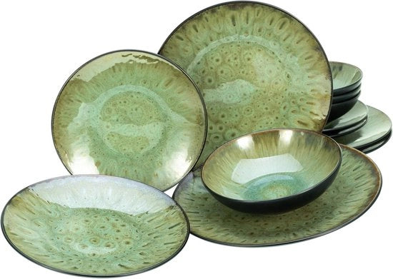 Set di portata - insalatiera grande, piatto fondo profondo per zuppe, set di piatti di portata, resistente al microonde, lavabile in forno a microonde, lavabile in lavastoviglie.