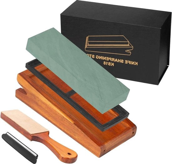 Pietra di affilatura giapponese 3000 giri - Set di affilatura coltelli con guida di angolo - Senza colla e senza muffa