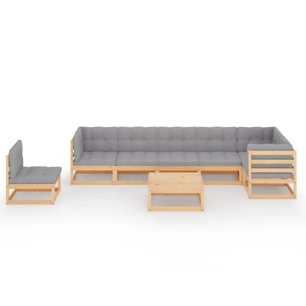 Set Divani da Giardino 8 pz con Cuscini Legno Massello di Pino cod mxl 39138