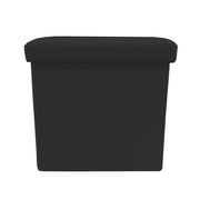 Puff Ottomano Quadrato Portaoggetti Pieghevole in Similpelle 38x38x38cm | Nyana Casa | Stile ottomano | Similpelle resistente | Nero, grigio e beige