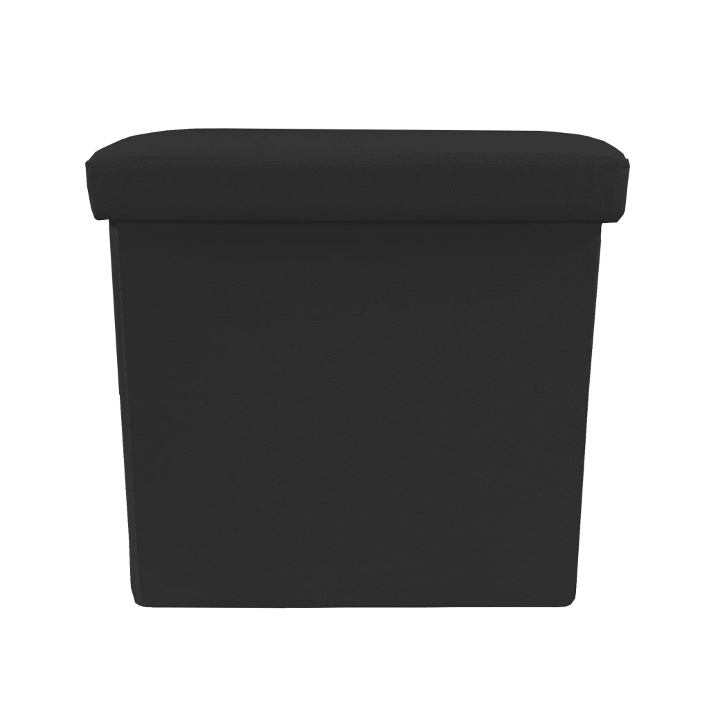 Puff Ottomano Quadrato Portaoggetti Pieghevole in Similpelle 38x38x38cm | Nyana Casa | Stile ottomano | Similpelle resistente | Nero, grigio e beige