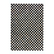 Tappeto Rocket in vera pelle patchwork argento e grigio