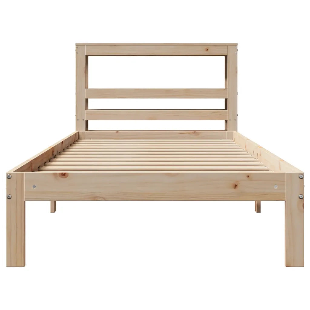 Giroletto con Testiera 75x190 cm in Legno Massello di Pino 3306031