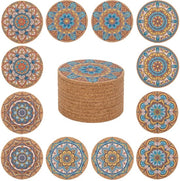 Set di 12 supporti per bicchieri in gomma, supporti per bicchieri per salotto, supporti per tavolo per decorazione cucina e sala da pranzo, assorbenti di 10 cm di diametro