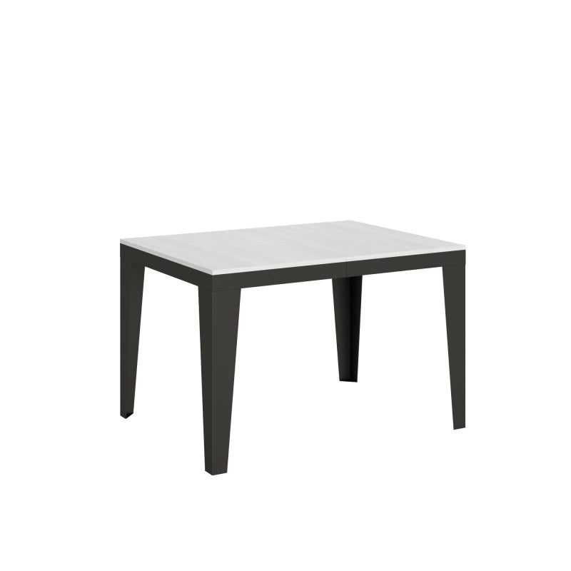 Tavolo allungabile 90x120/224 cm Flame Evolution telaio Antracite - Bianco Frassino