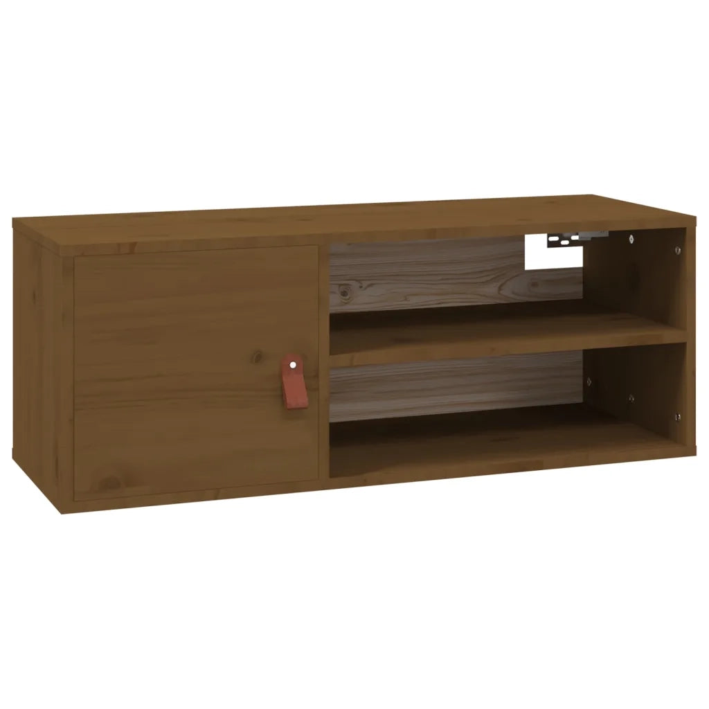 Pensili 2 pz Marrone ambra 80x30x30cm in Legno Massello di Pino 818392