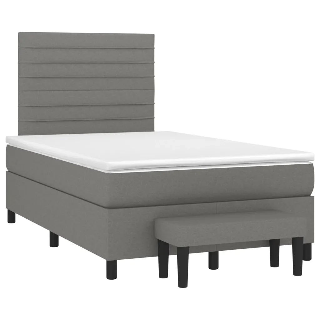 Giroletto a Molle con Materasso Grigio Scuro 120x200 cm Tessutocod mxl 123107