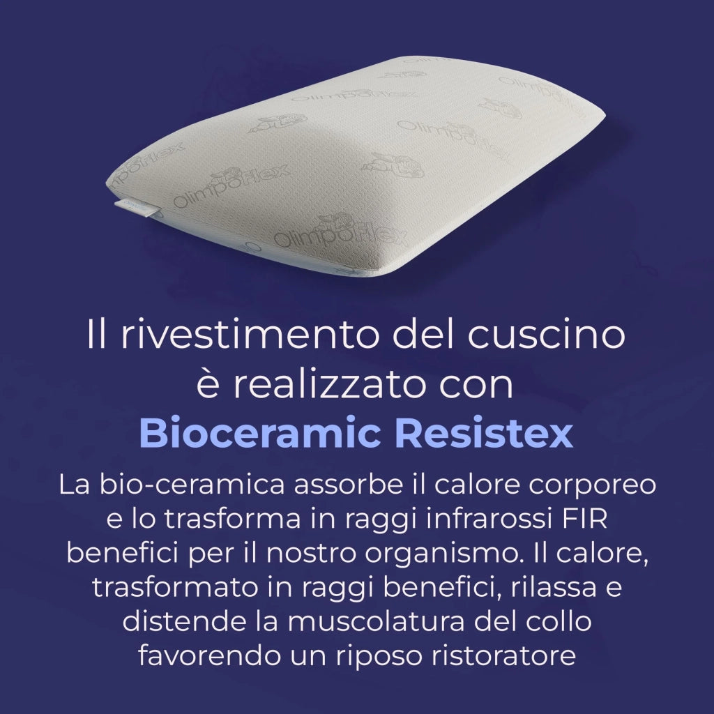 Cuscino in memory foam con Gel - Termoregolatore e Anti-Sudore - Poseidone - 72x42x12cm