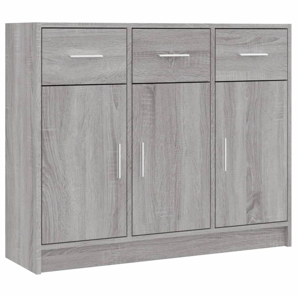 Buffet credenza cassettiera armadio mobile contenitore organizer cucina soggiorno salotto Sonoma 91 x 28 x 75 cm legno ingegnerizzato grigio 02_0036555