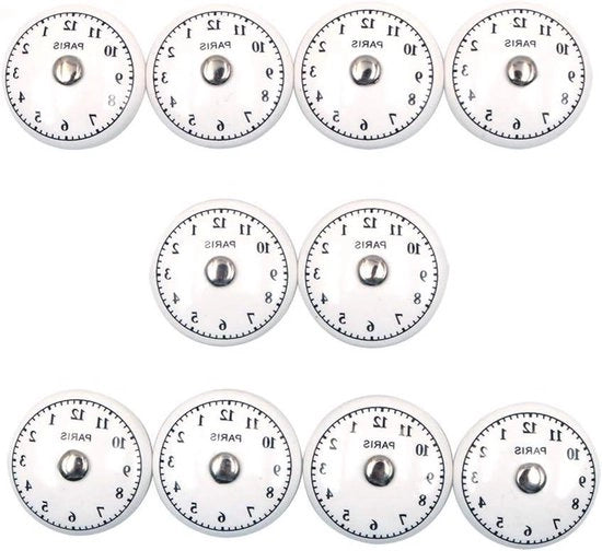 Set di 10 maniglie in stile vintage con numeri arabi, per aggiungere un tocco di Shabby Chic alle vostre antiche credenze.