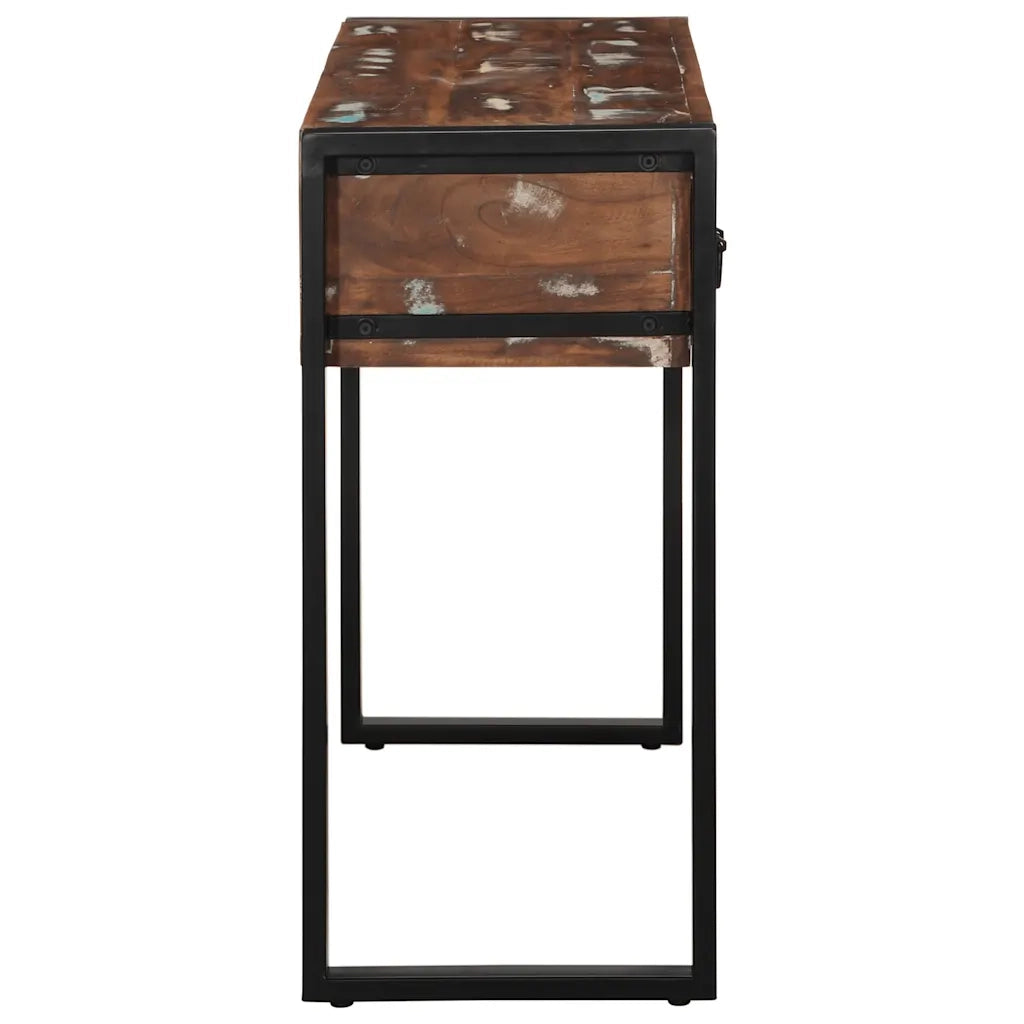 Tavolo Consolle Multicolore 100x35x75cm Legno Massello Recupero 4015928