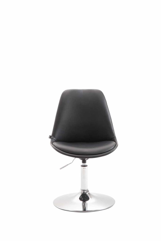 Sedia da pranzo MAVERICK in similpelle nero,cromo