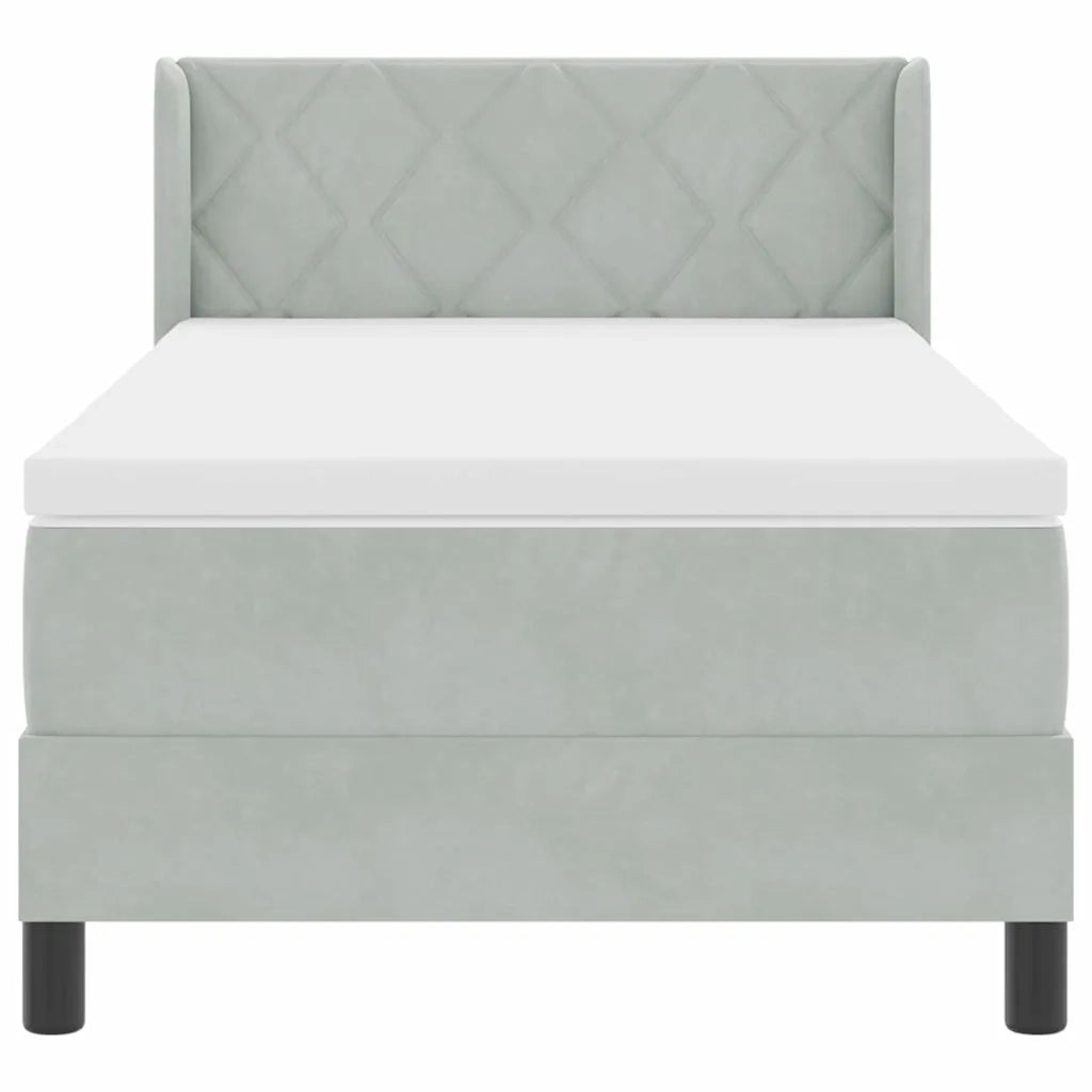 Letto a molle Grigio chiaro 200 x 100 cm Poliestere