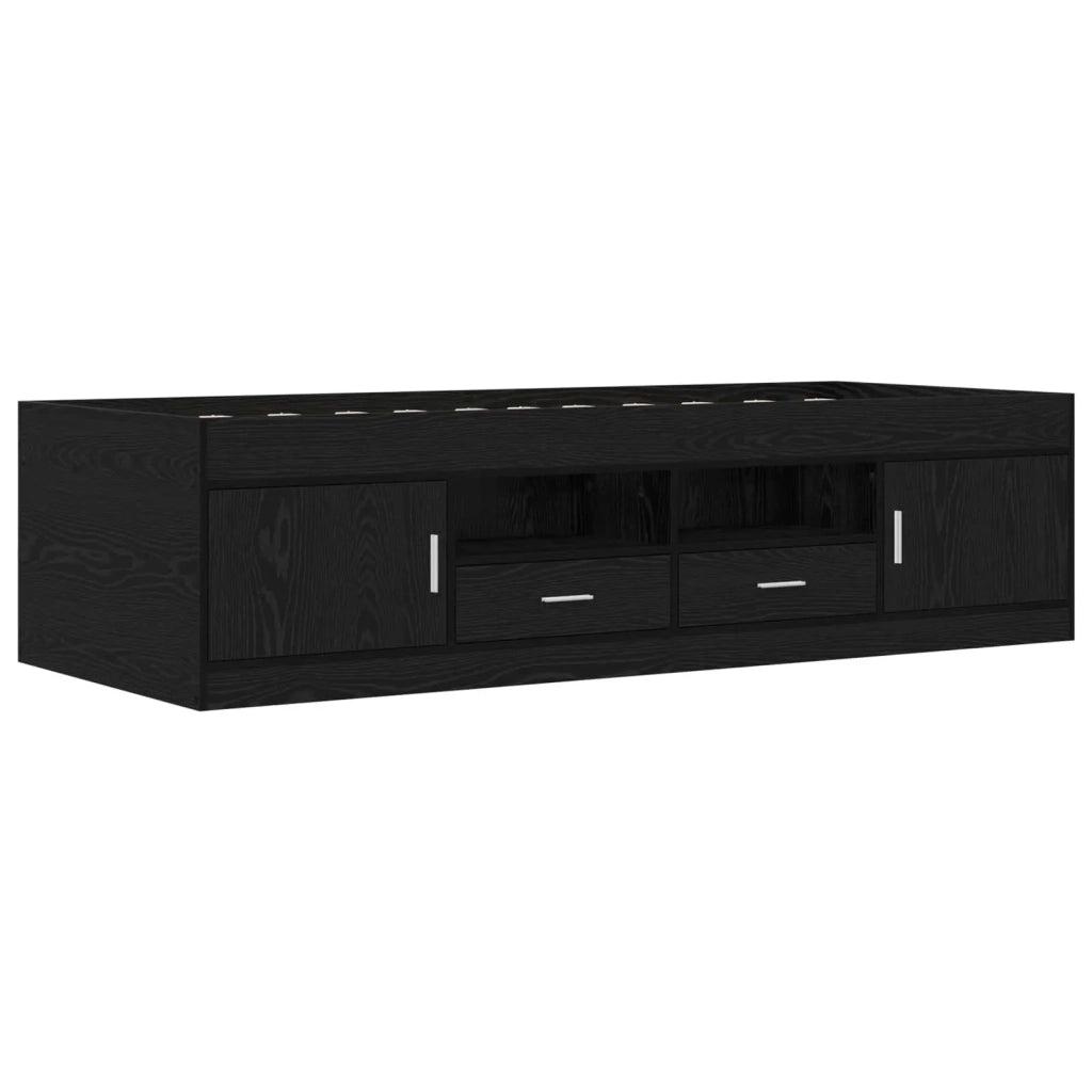 Telaio del letto con storage con porta Rovere Nero 80 x 200 cm 3429499
