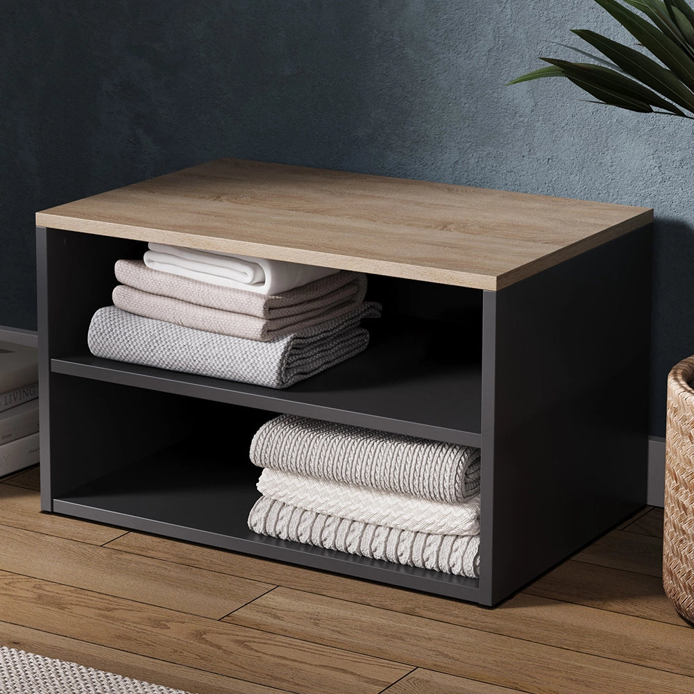 Vicco Cassettiera Antracite/Sonoma 60 x 36 cm con 2 scomparti