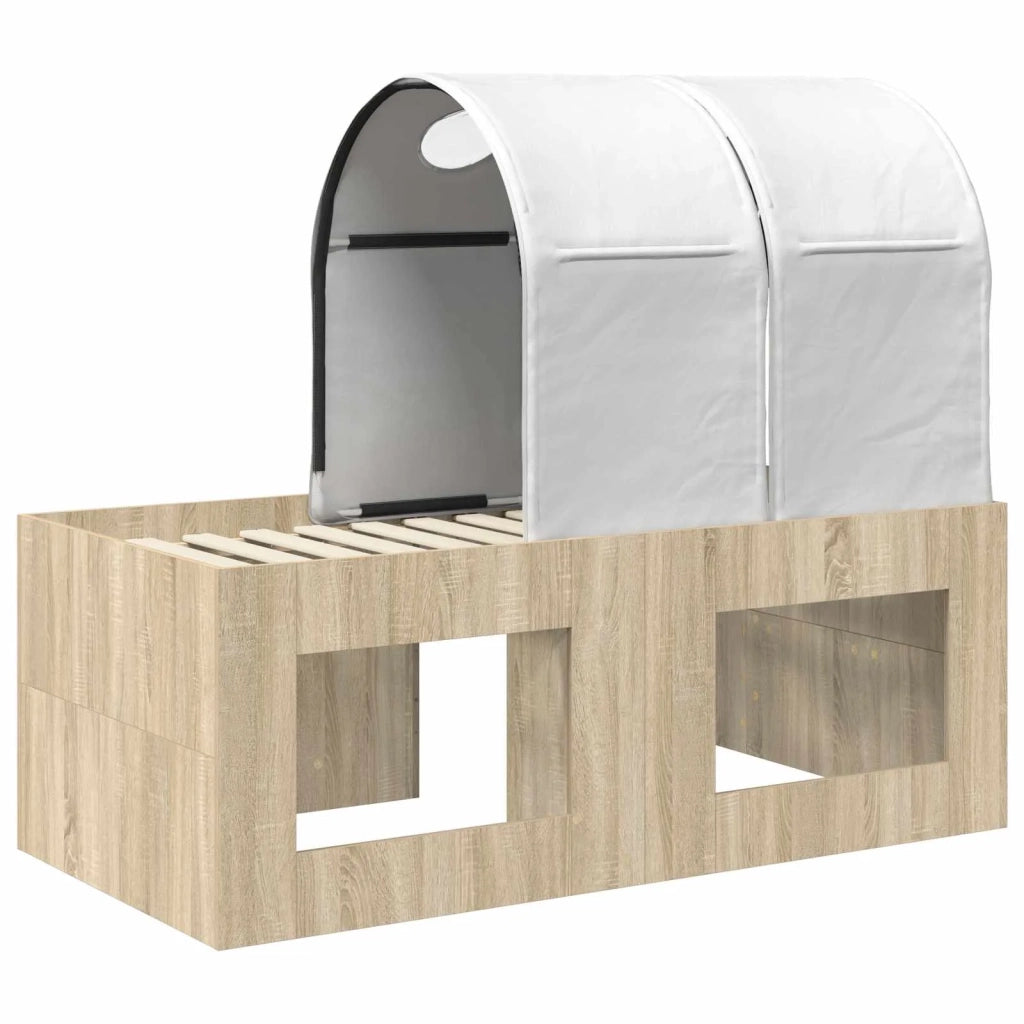 Letto con Tunnel 3 pz Rovere Artigianale e Bianco 3423521
