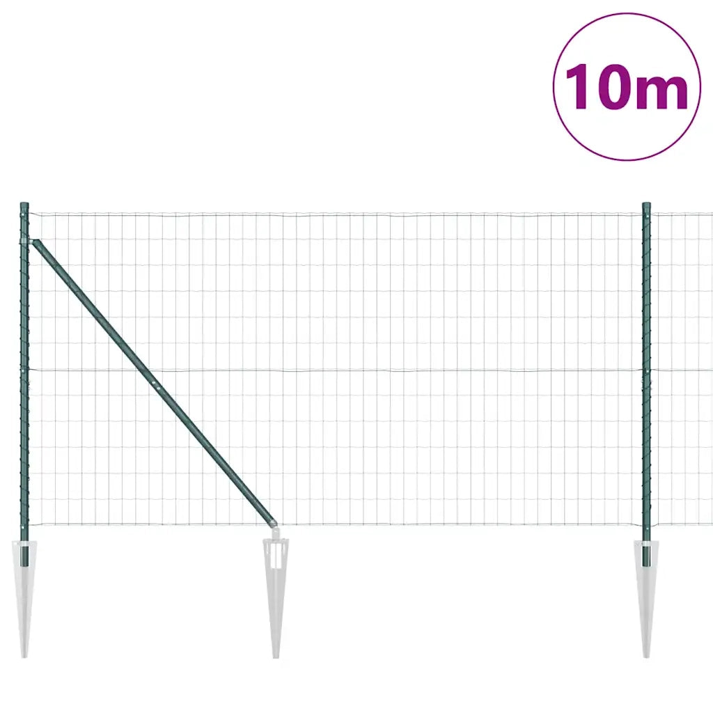 Recinzione da Giardino | Recinzione con Posto Verde 1,2 x 10 m Acciaio e PVC