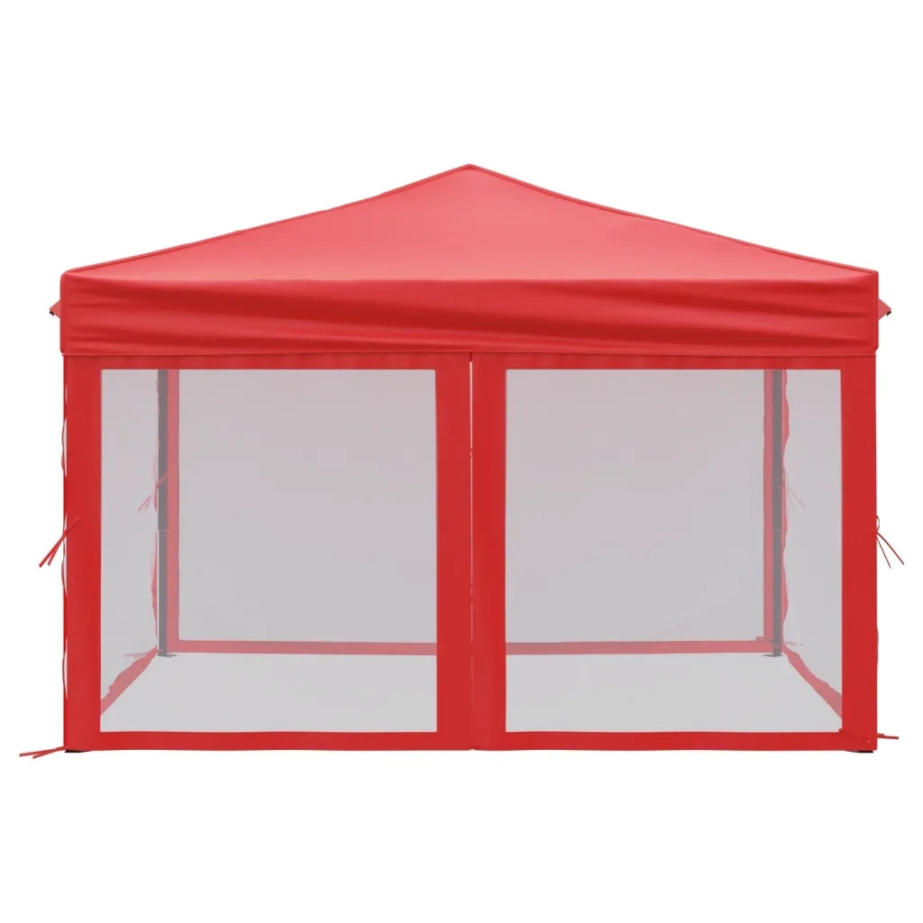 Tenda per Feste Pieghevole con Pareti Laterali Rosso 3x3 m