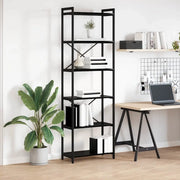 vidaXL Libreria Rovere nero 60 x 30 x 188 cm Legno multistrato
