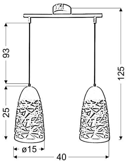 Candellux Sabrin lampada a sospensione bianca 2xE27 40cm
