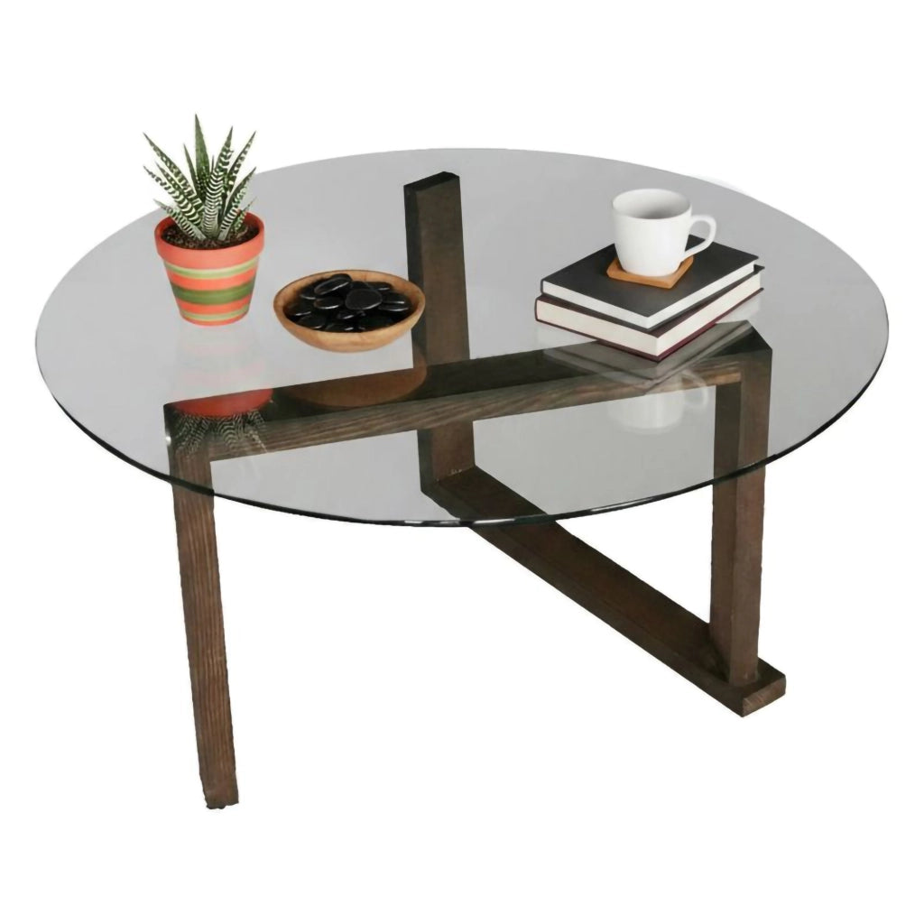 Ragia, Tavolino da Salotto Portariviste, 80x80x41h cm Marrone Noce