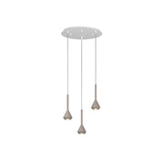 Lampadario Moderno Aygo Metallo Bianco E Sabbia 3 Luci Gu10