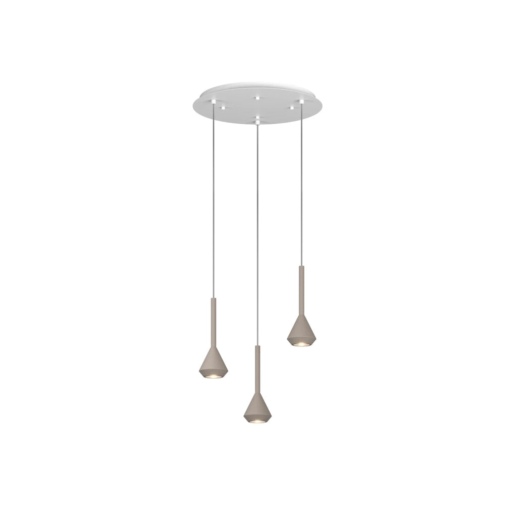 Lampadario Moderno Aygo Metallo Bianco E Sabbia 3 Luci Gu10