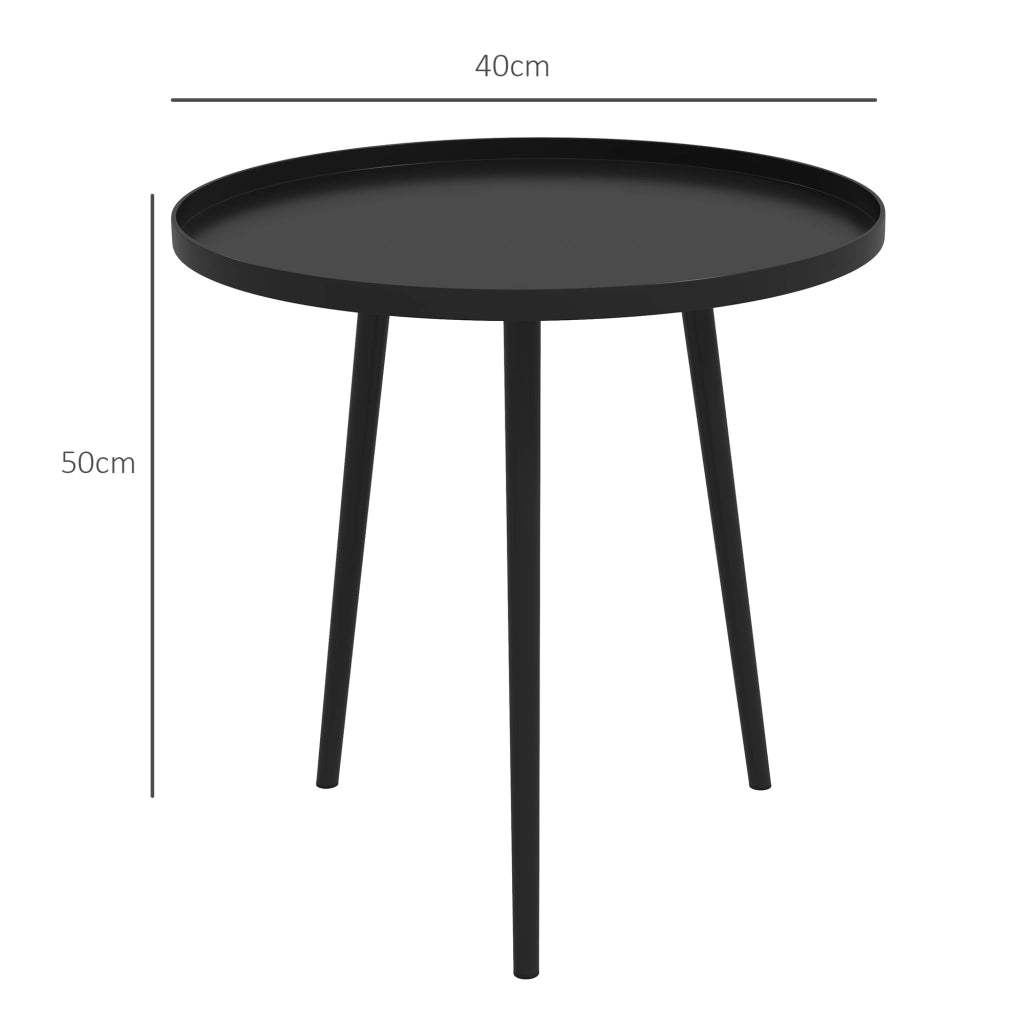 Tavolino da giardino rotondo ¨C zephmum ¨C nero, metallo, ?40x50H cm
