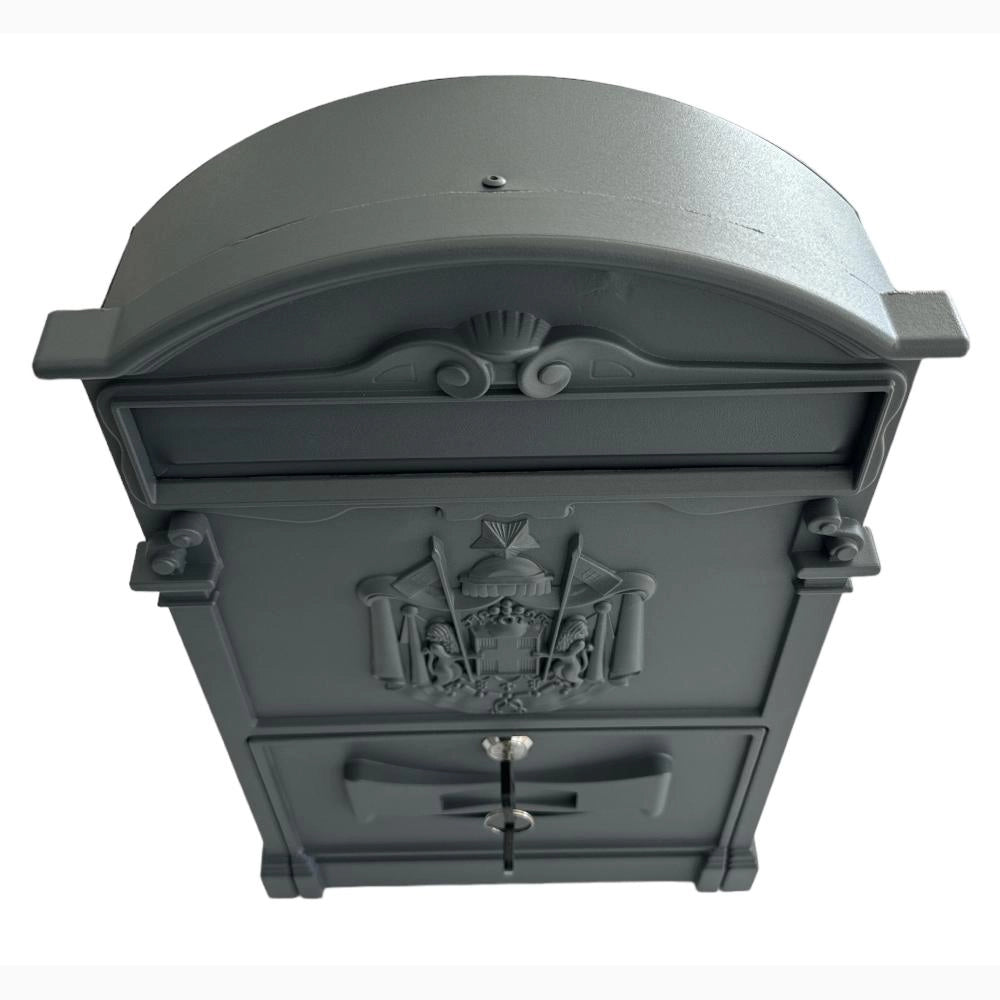 Cassetta Postale Portariviste in alluminio 255x88x405H cm Classico Colore Grigio