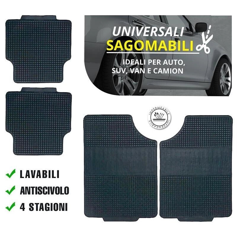 MAURY'S SET TAPPETI AUTO SPORT UNIVERSALI SAGOMABILI 4PZ IN P